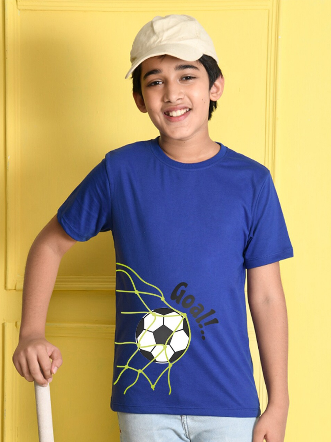 

NUSYL Boys Blue Printed Cotton T-shirt
