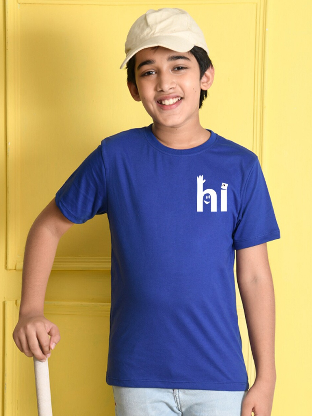 

NUSYL Boys Blue Printed Cotton T-shirt