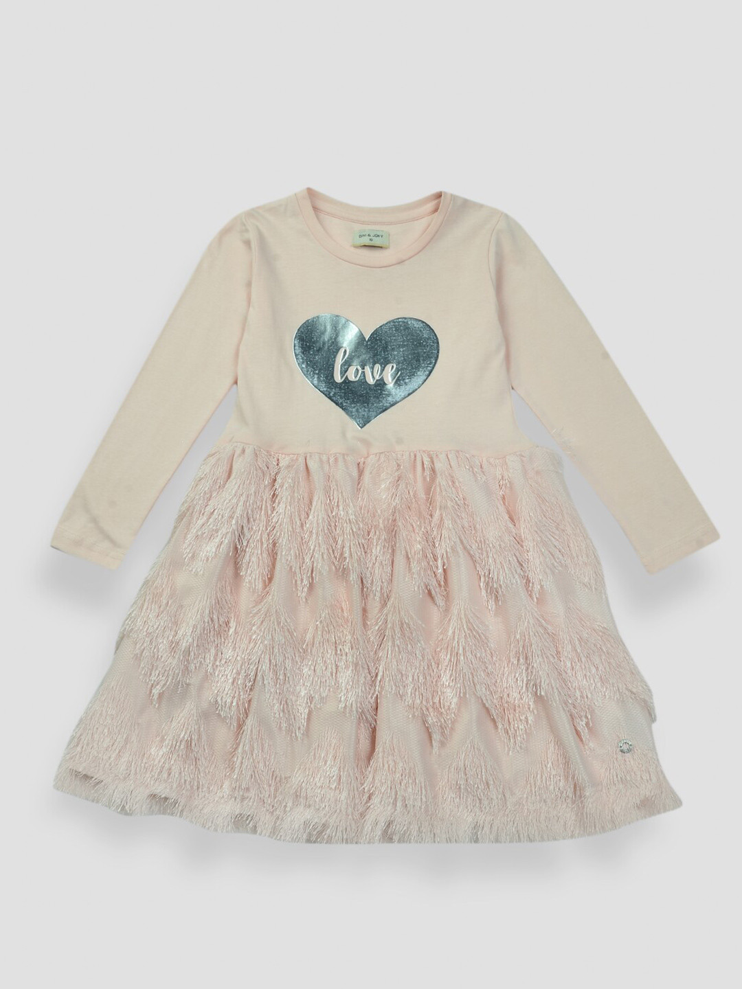 

Gini and Jony Girls Taupe & Blue Printed Dress