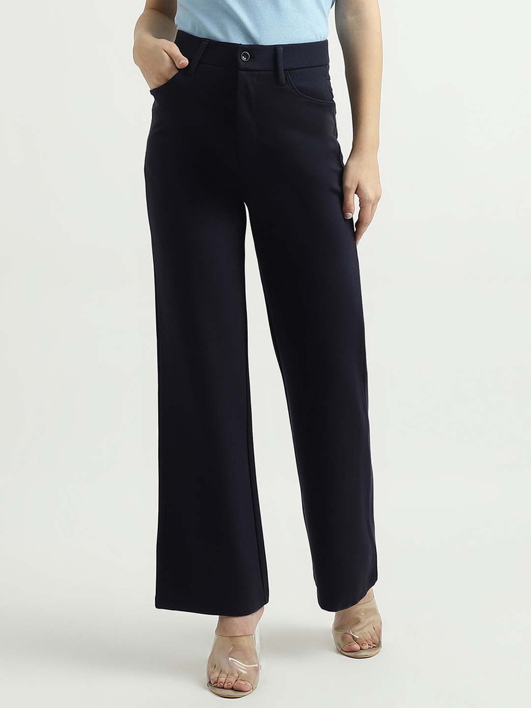 

United Colors of Benetton Women Navy Blue Loose Fit Trousers