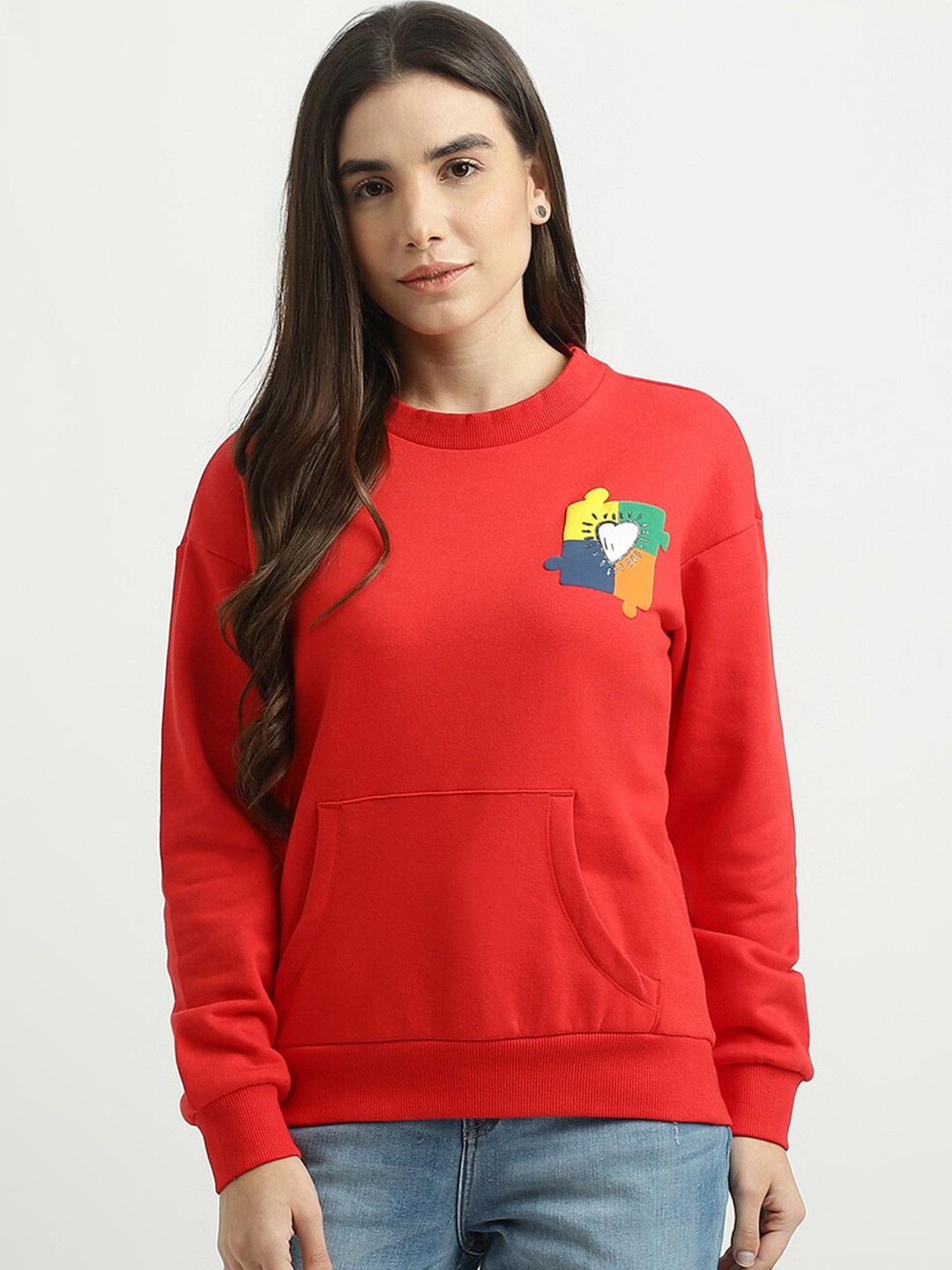 

United Colors of Benetton Women Red Sweatshirt