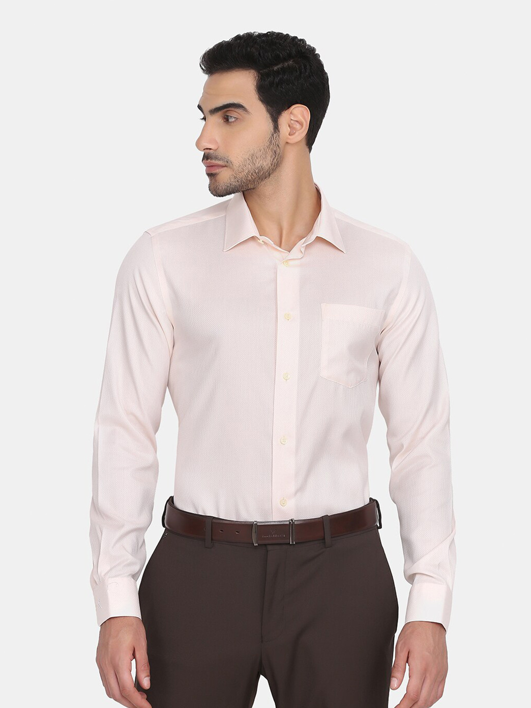 

Blackberrys Men Pink Slim Fit Formal Cotton Shirt