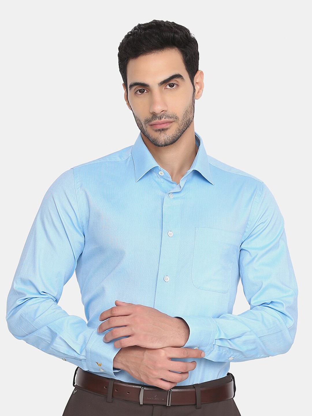 

Blackberrys Men Blue Slim Fit Cotton Formal Shirt