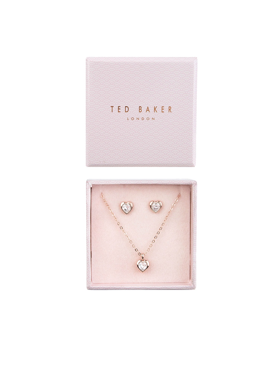 

Ted Baker Rose-Gold Toned & White Crystal-Studded Jewellery Set