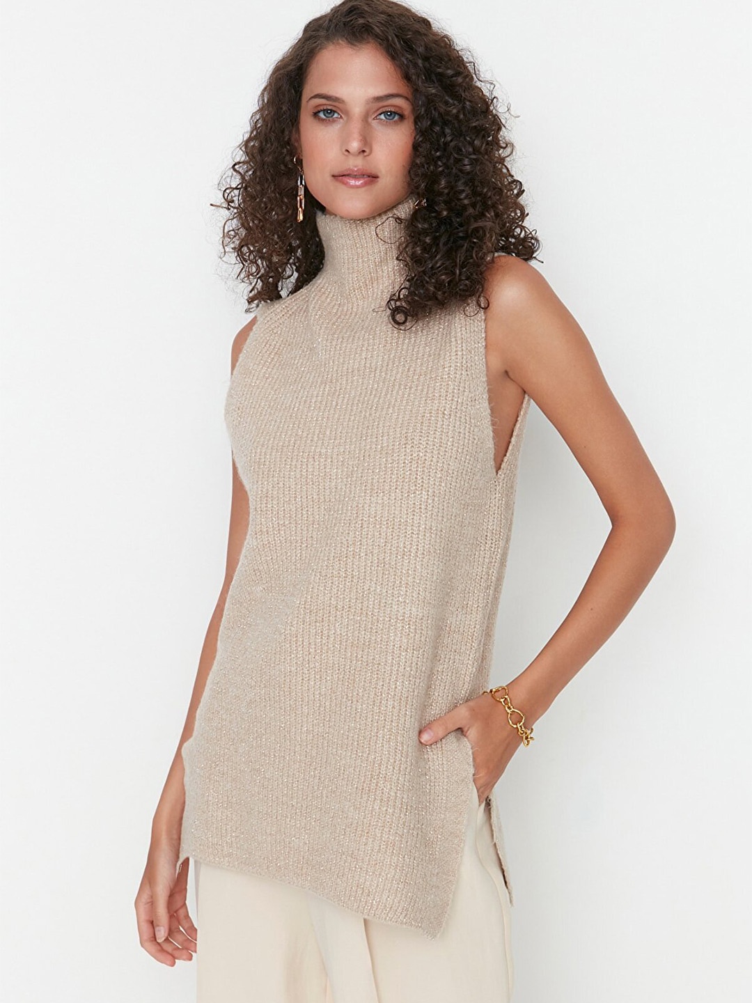 

Trendyol Women Grey Longline Pullover