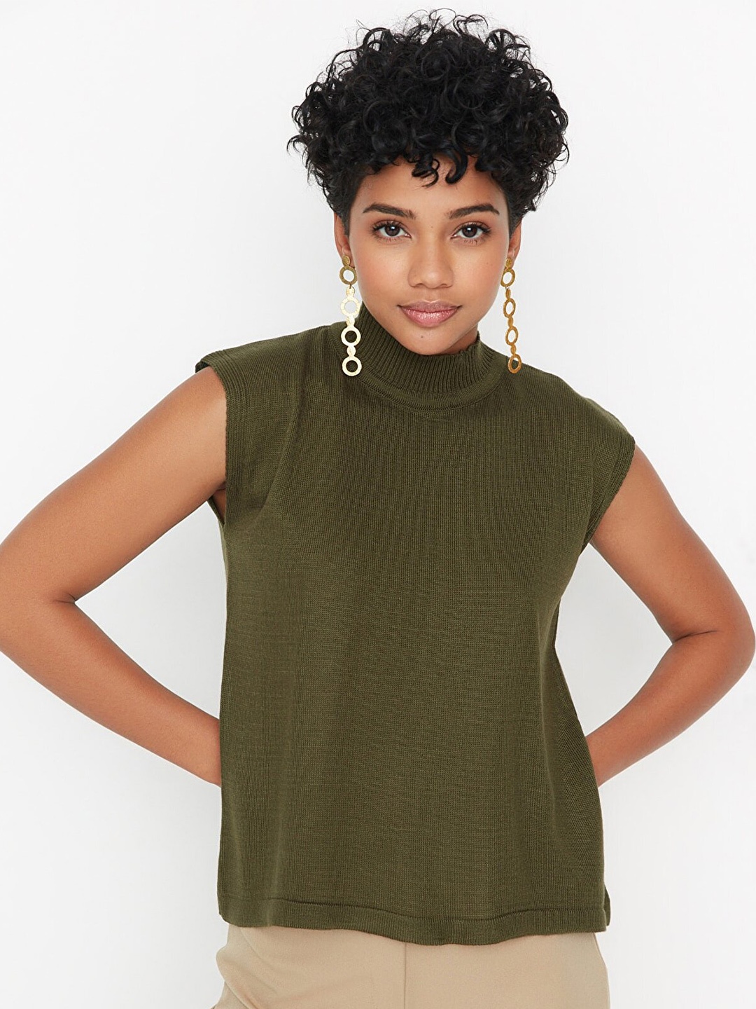 

Trendyol Women Khaki Pullover