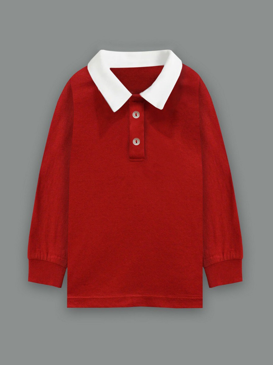 

A T U N Boys Red Polo Collar Applique T-shirt
