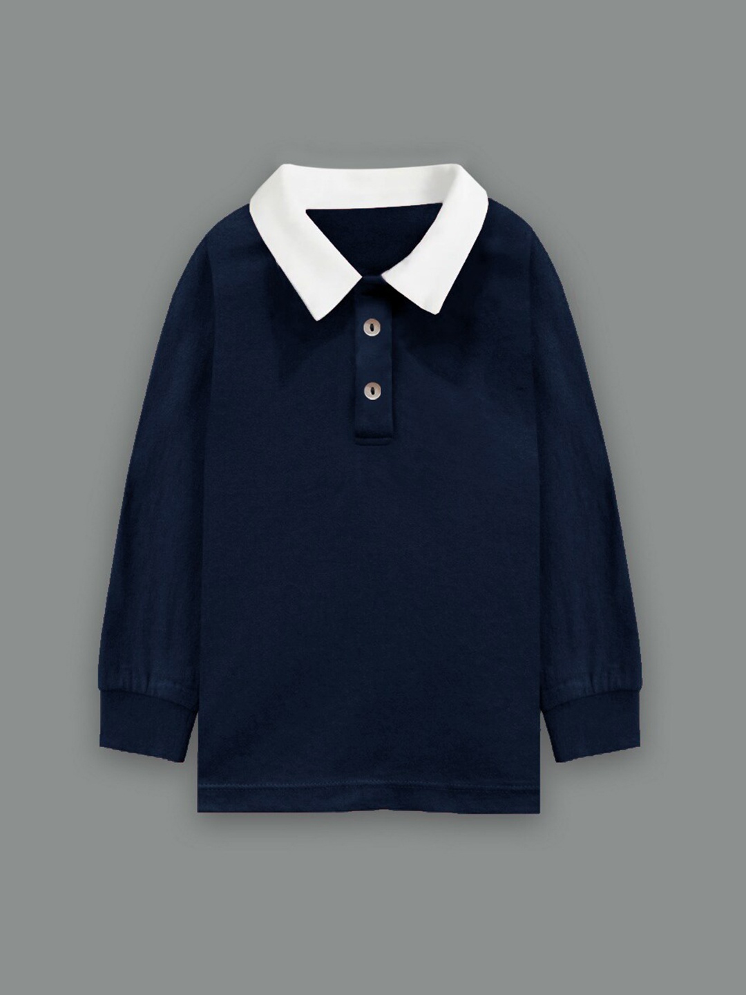 

A T U N Boys Navy Blue Polo Collar T-shirt