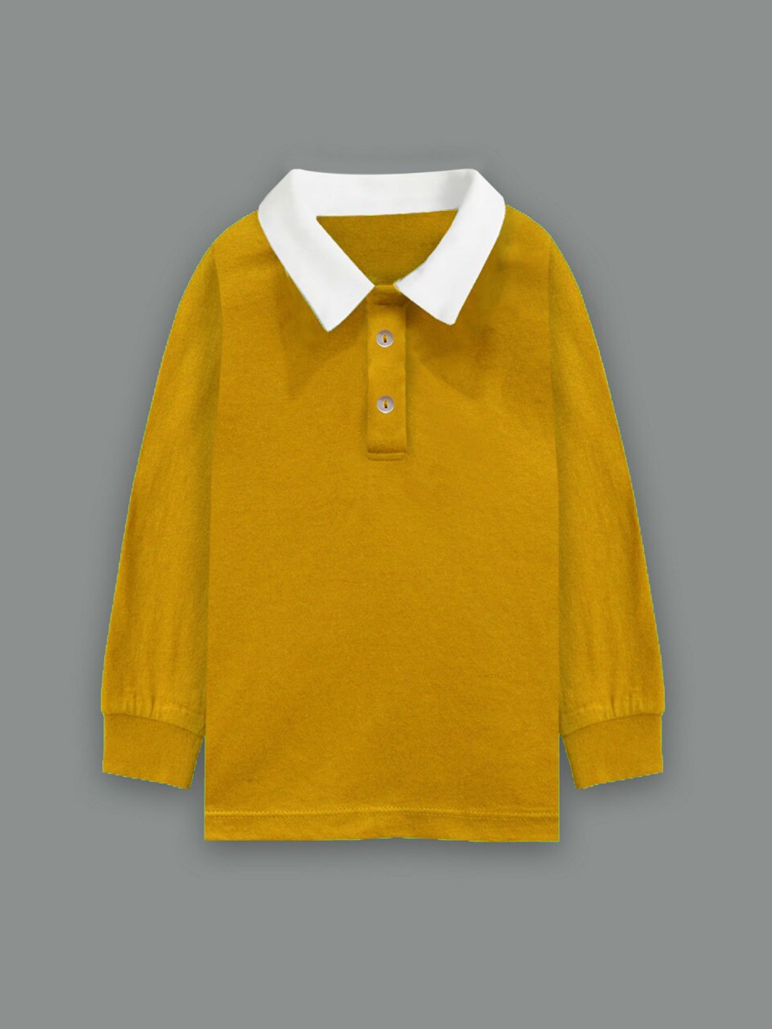 

A T U N Boys Mustard Yellow Polo Collar Cotton T-shirt