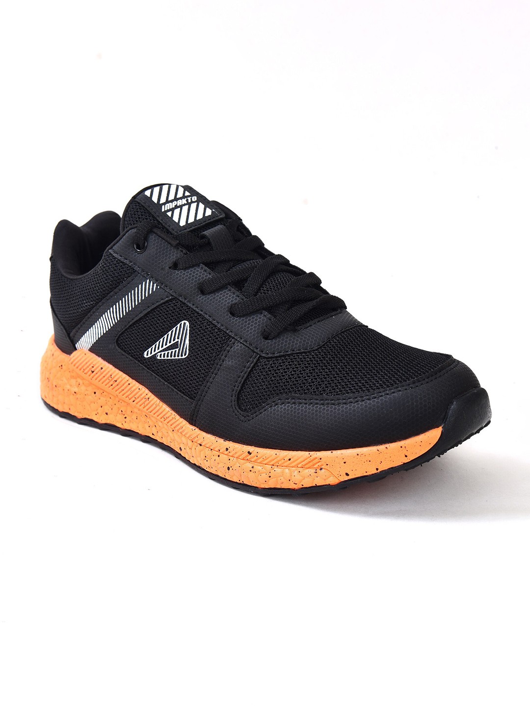 

IMPAKTO Men Black Mesh Non-Marking Running Shoes