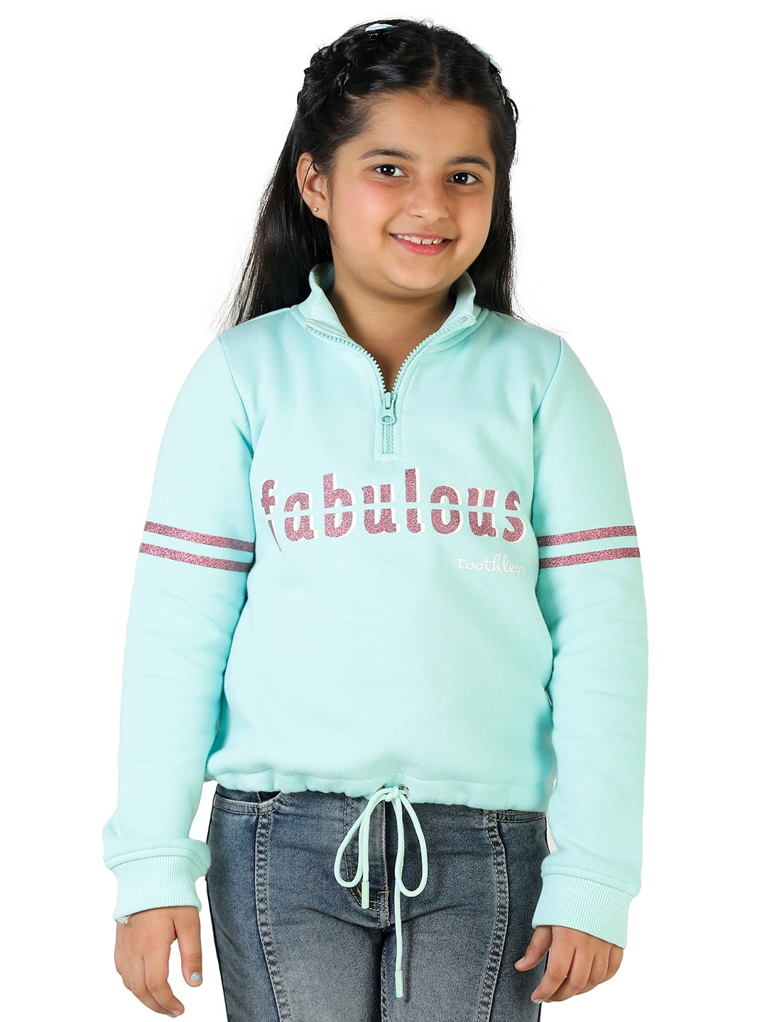 

toothless Girls Blue Printed Sweatshirt