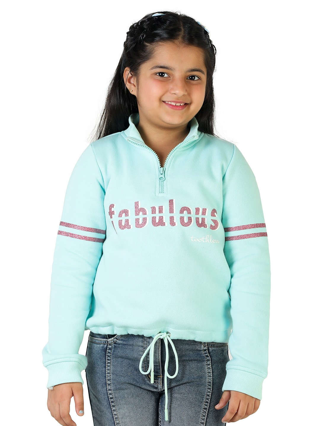

toothless Girls Blue Printed Sweatshirt