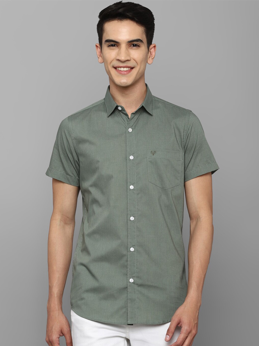 

Allen Solly Men Olive Green Slim Fit Casual Shirt
