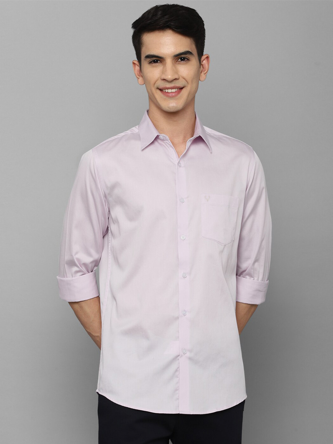 

Allen Solly Men Pink Solid Slim Fit Pure Cotton Formal Shirt
