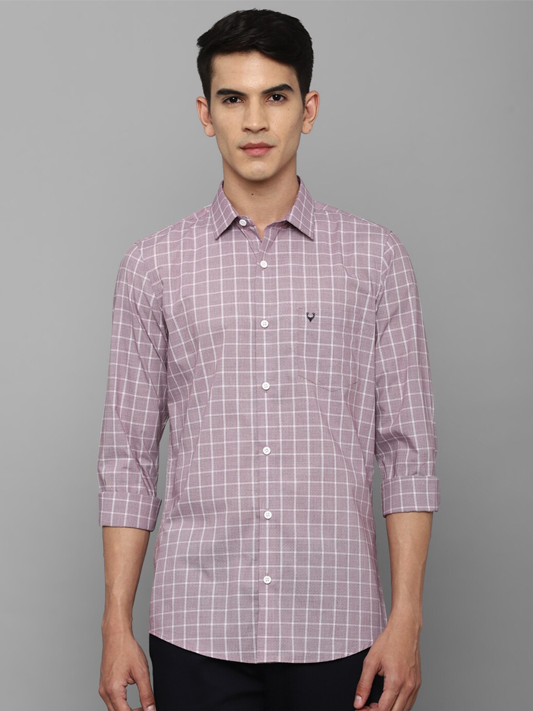 

Allen Solly Men Purple Slim Fit Tartan Checked Cotton Casual Shirt