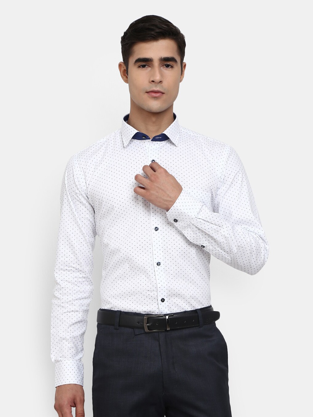 

J White by Vmart Men White Printed Formal Shirt