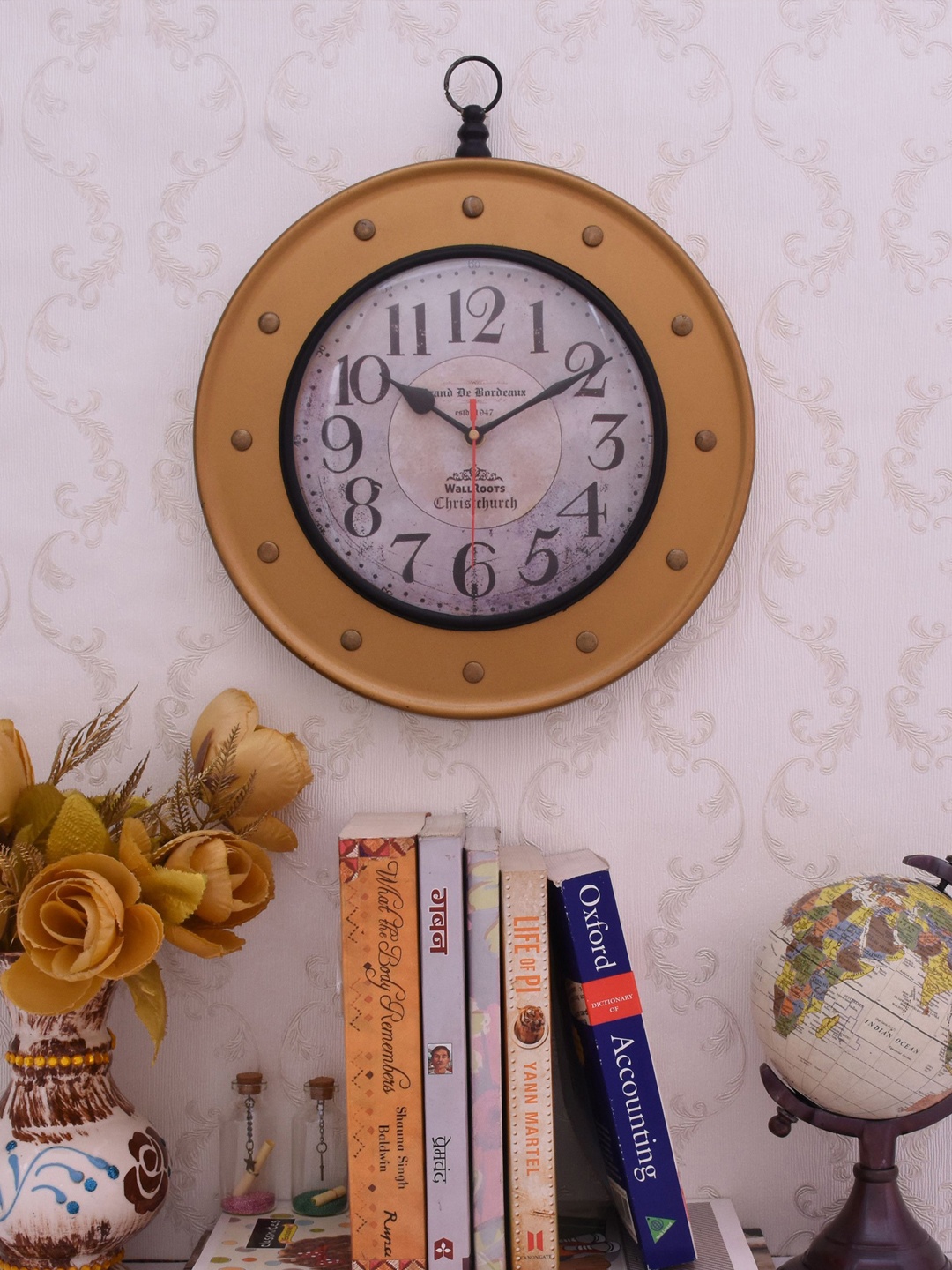 

Home Sparkle Grey Dial Analogue 35 cm x 30 cm Wall Clock, Grey melange