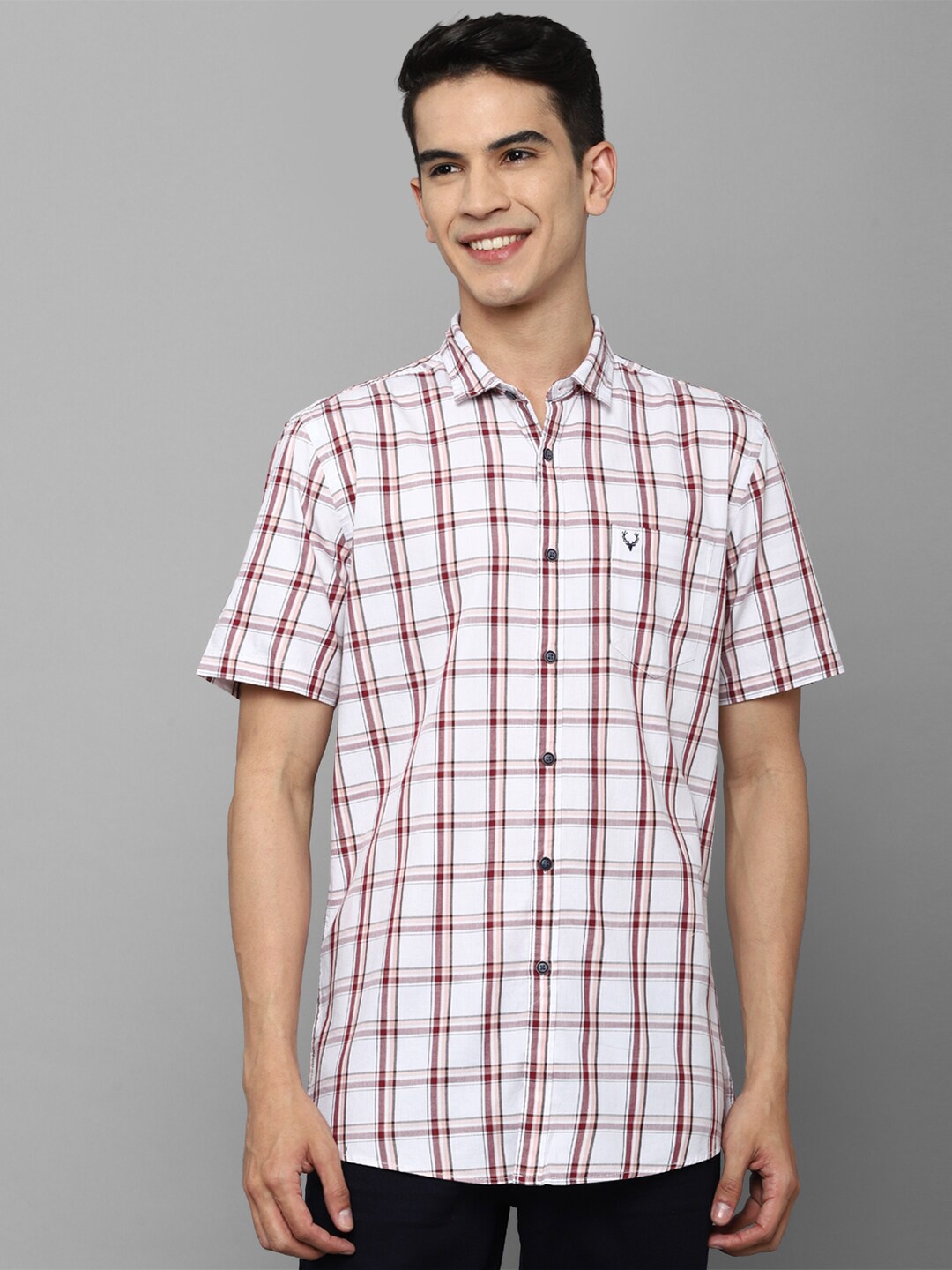 

Allen Solly Sport Men White Regular Fit Tartan Checked Cotton Casual Shirt