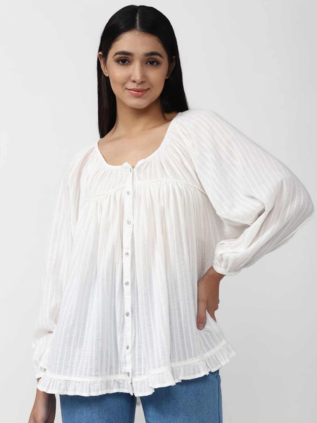 

AMERICAN EAGLE OUTFITTERS White Striped Top