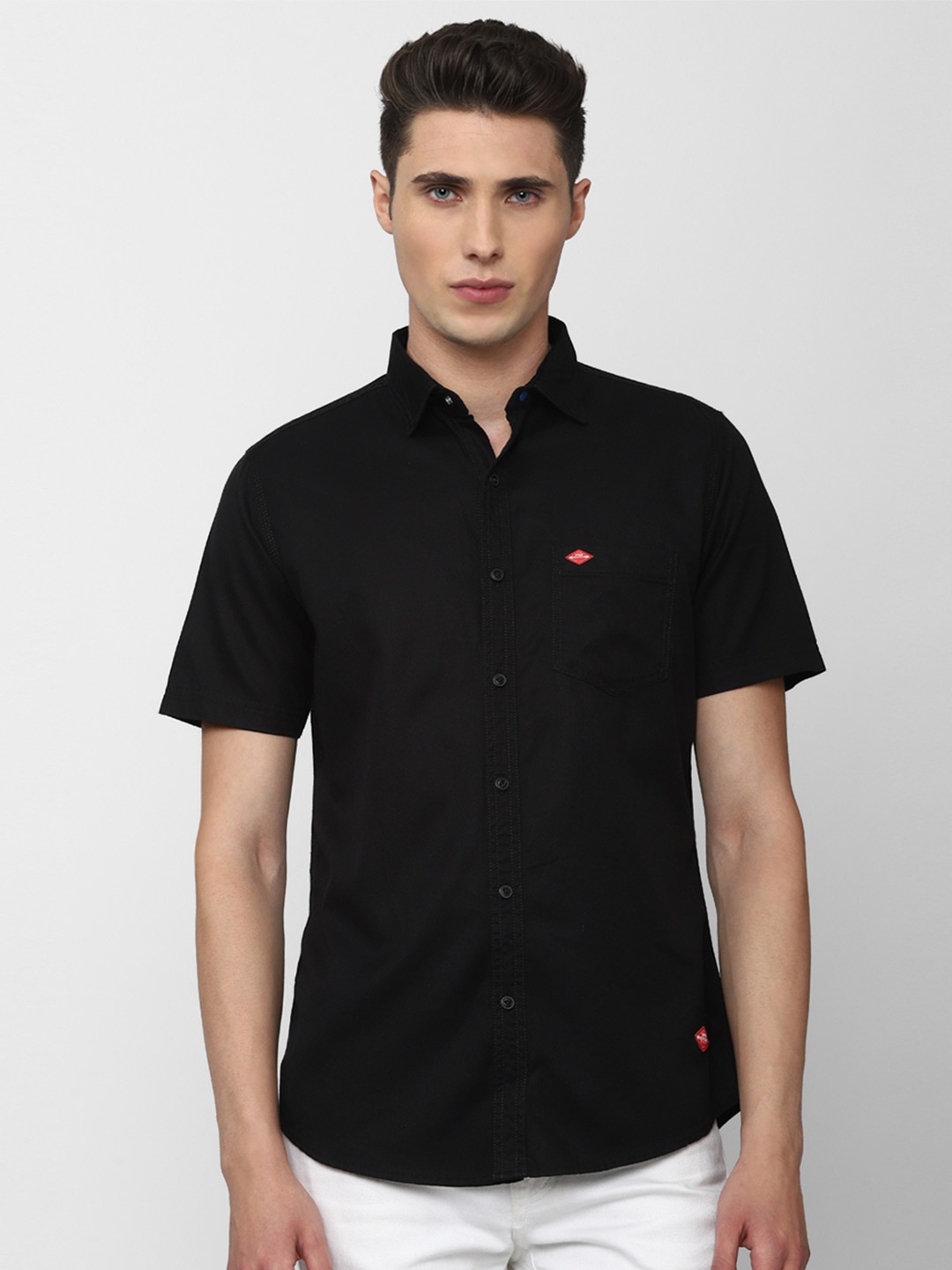 

AMERICAN EAGLE OUTFITTERS Men Black Slim Fit Cotton Casual Shirt
