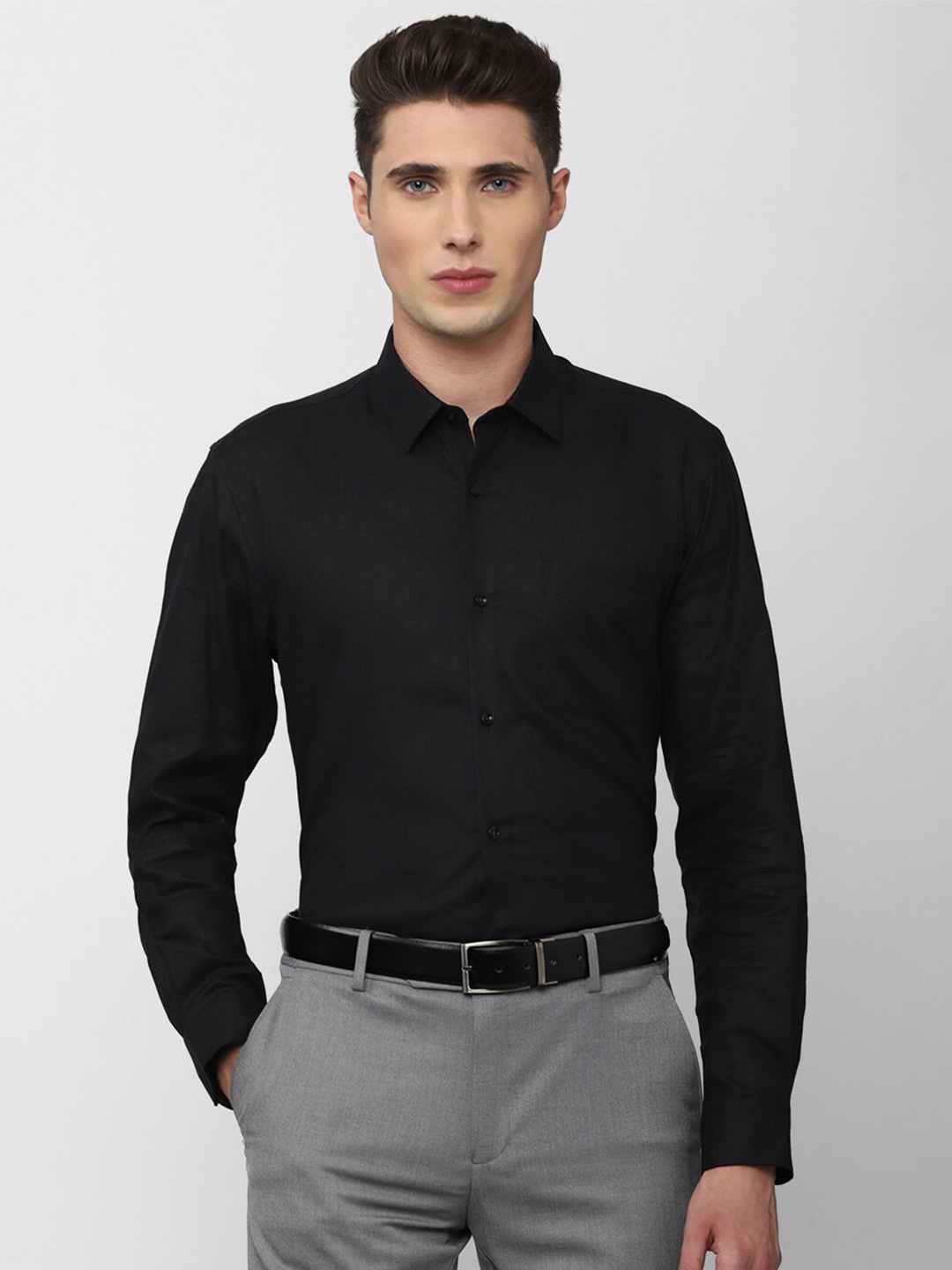 

Peter England Men Black Formal Cotton Shirt