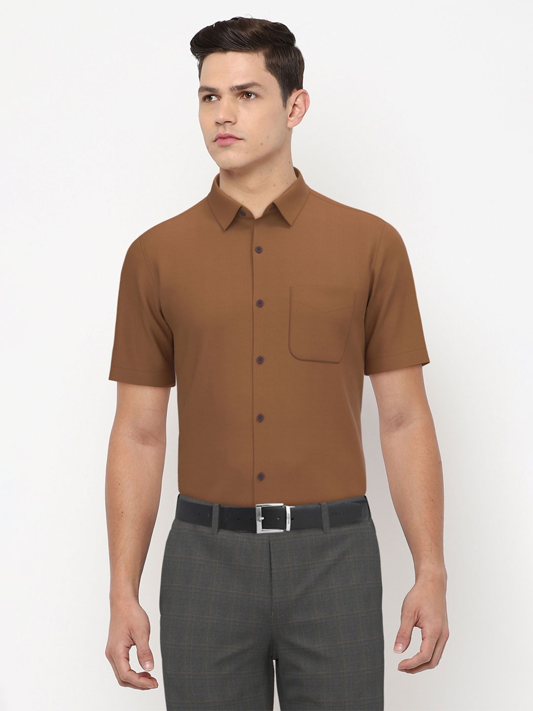 

Peter England Men Yellow Cotton Formal Shirt