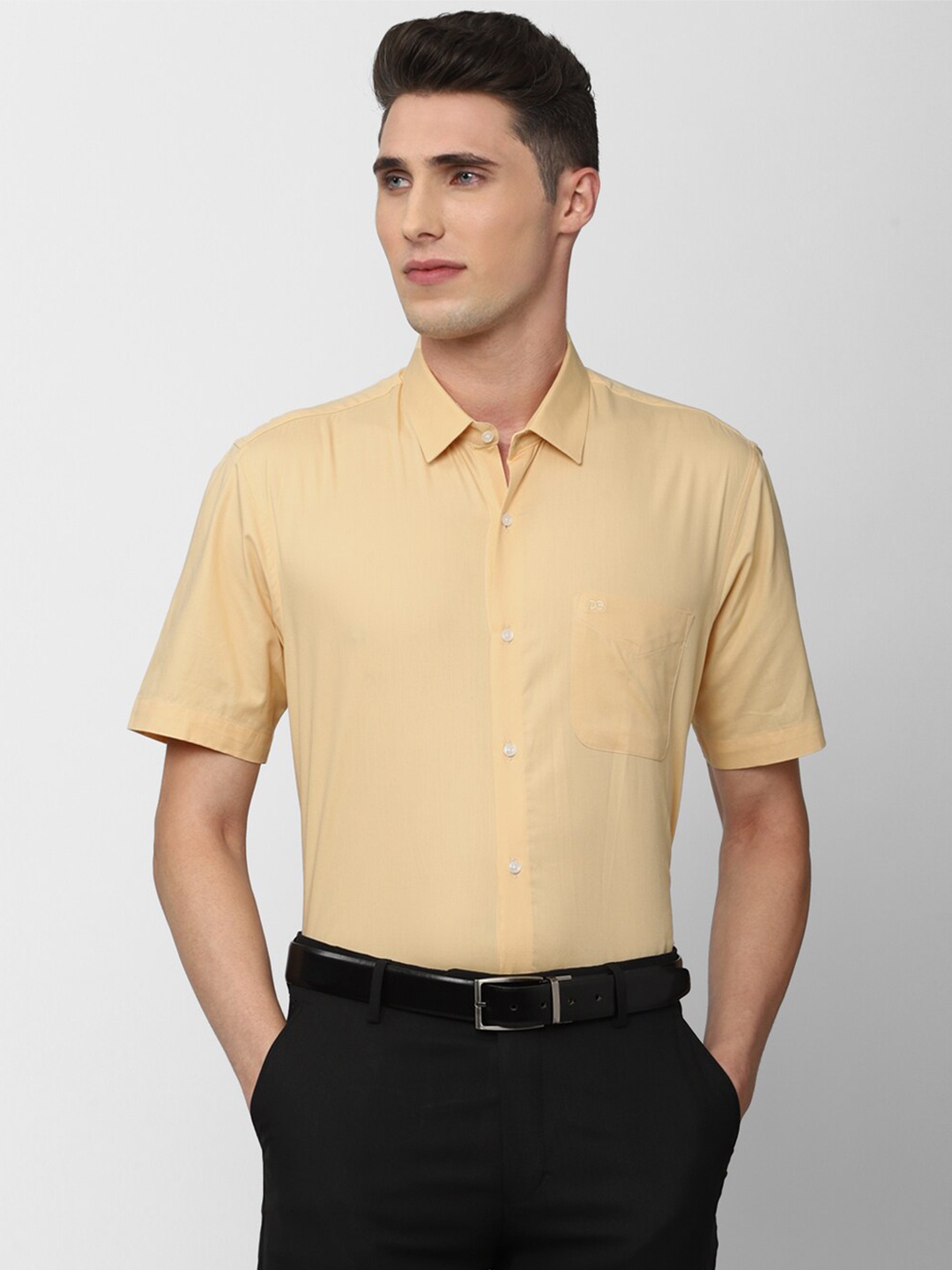 

Peter England Men Orange Formal Shirt