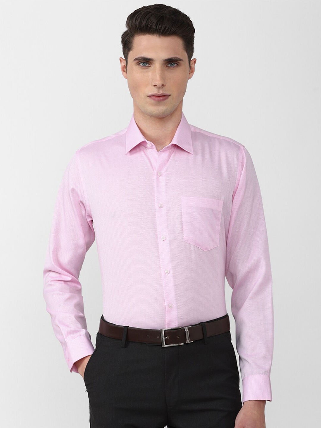 

Van Heusen Men Pink Slim Fit Pure Cotton Formal Shirt