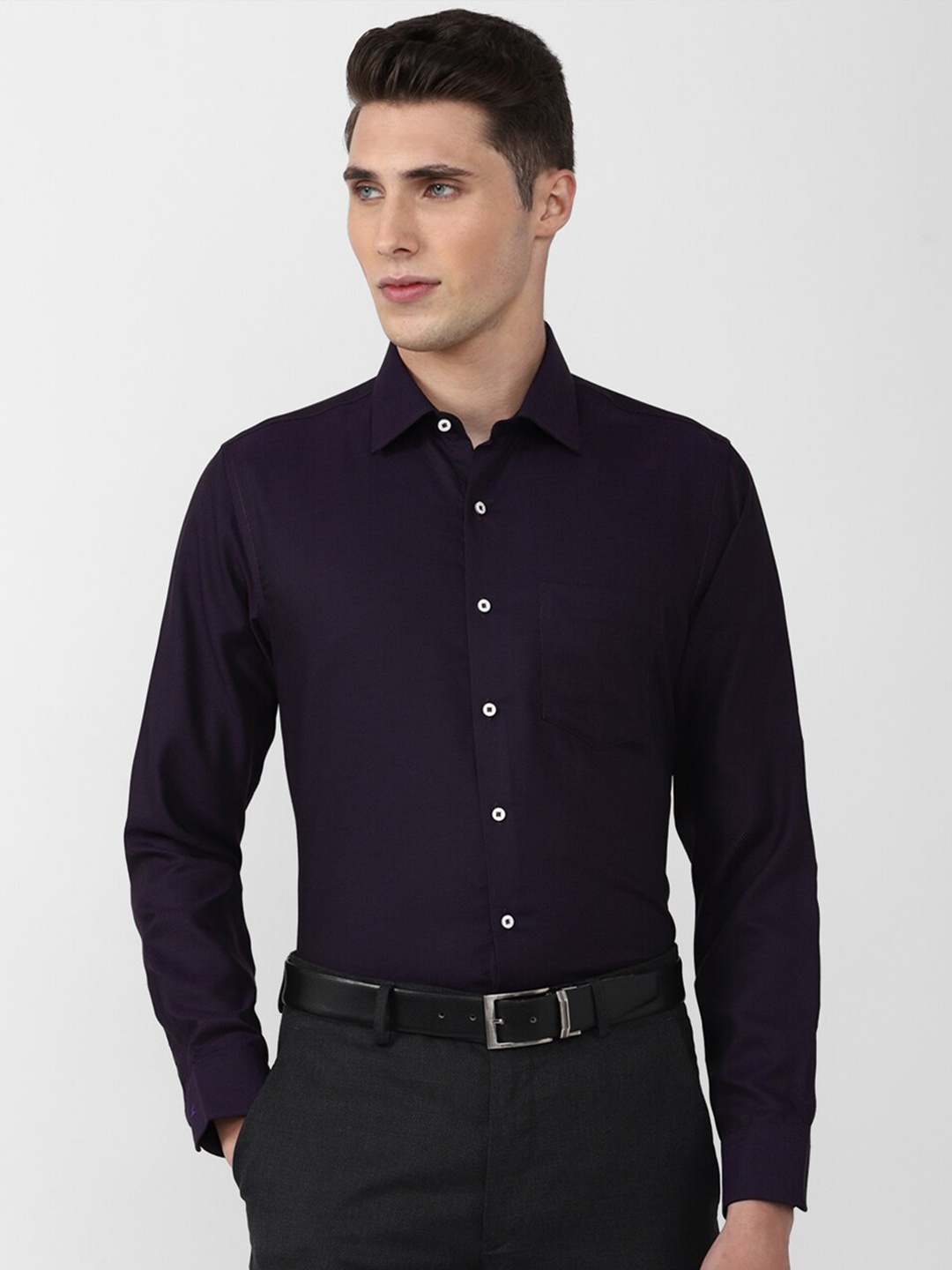 

Van Heusen Men Navy Blue Slim Fit Formal Shirt