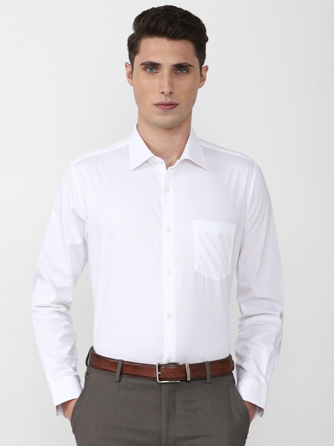 

Van Heusen Men White Slim Fit Cotton Formal Shirt