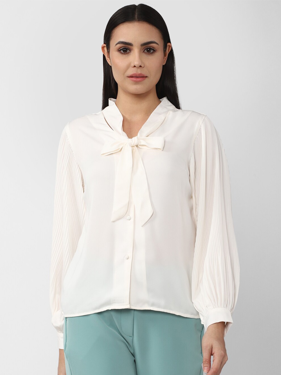

Van Heusen Woman Women Cream-Coloured Casual Shirt
