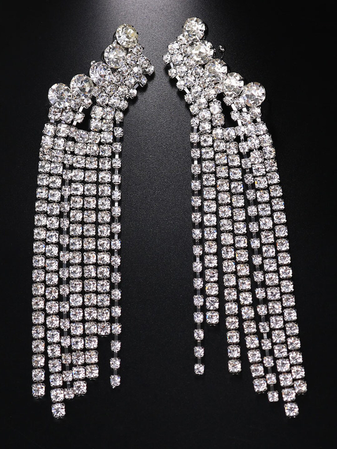 

Young & Forever Silver-Plated Teardrop Shaped Drop Earrings