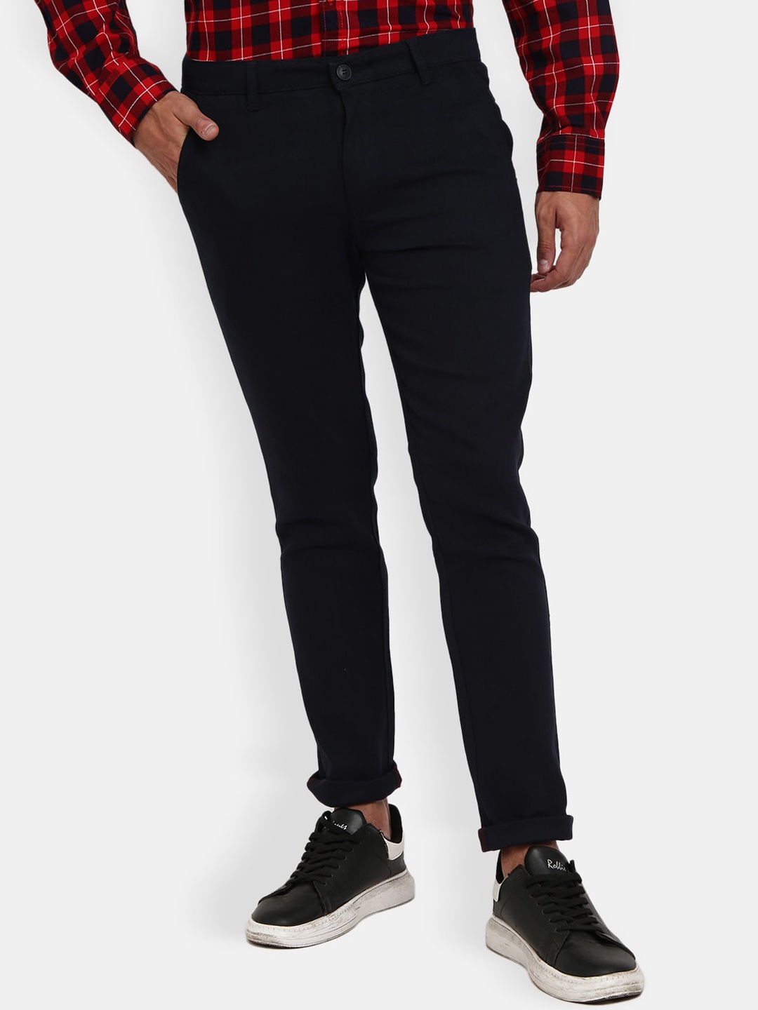 

V-Mart Men Navy Blue Easy Wash Chinos Trousers