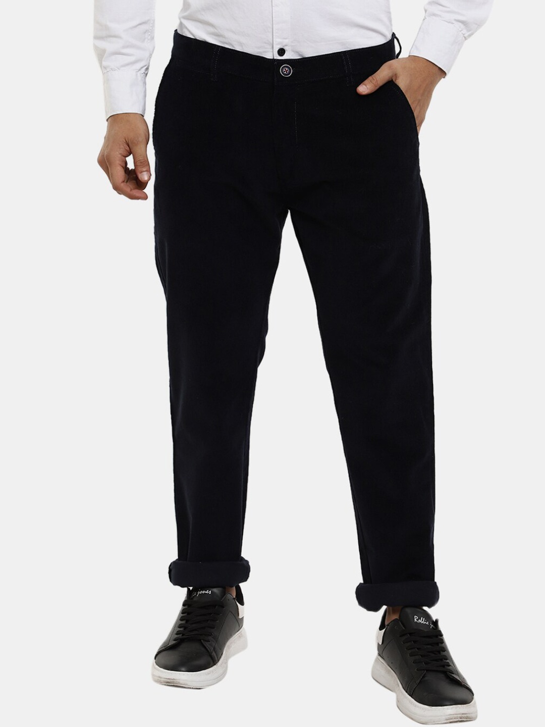 

V-Mart Men Navy Blue Slim Fit Easy Wash Trouser