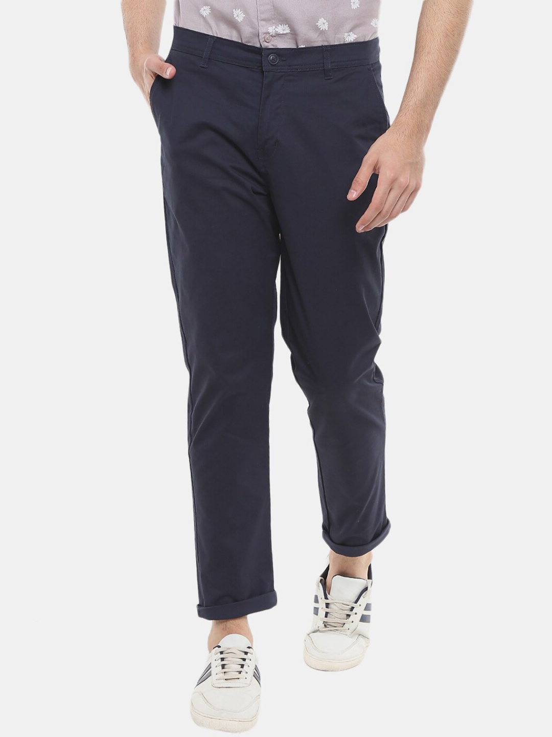 

V-Mart Men Navy Blue Easy Wash Chinos Trousers