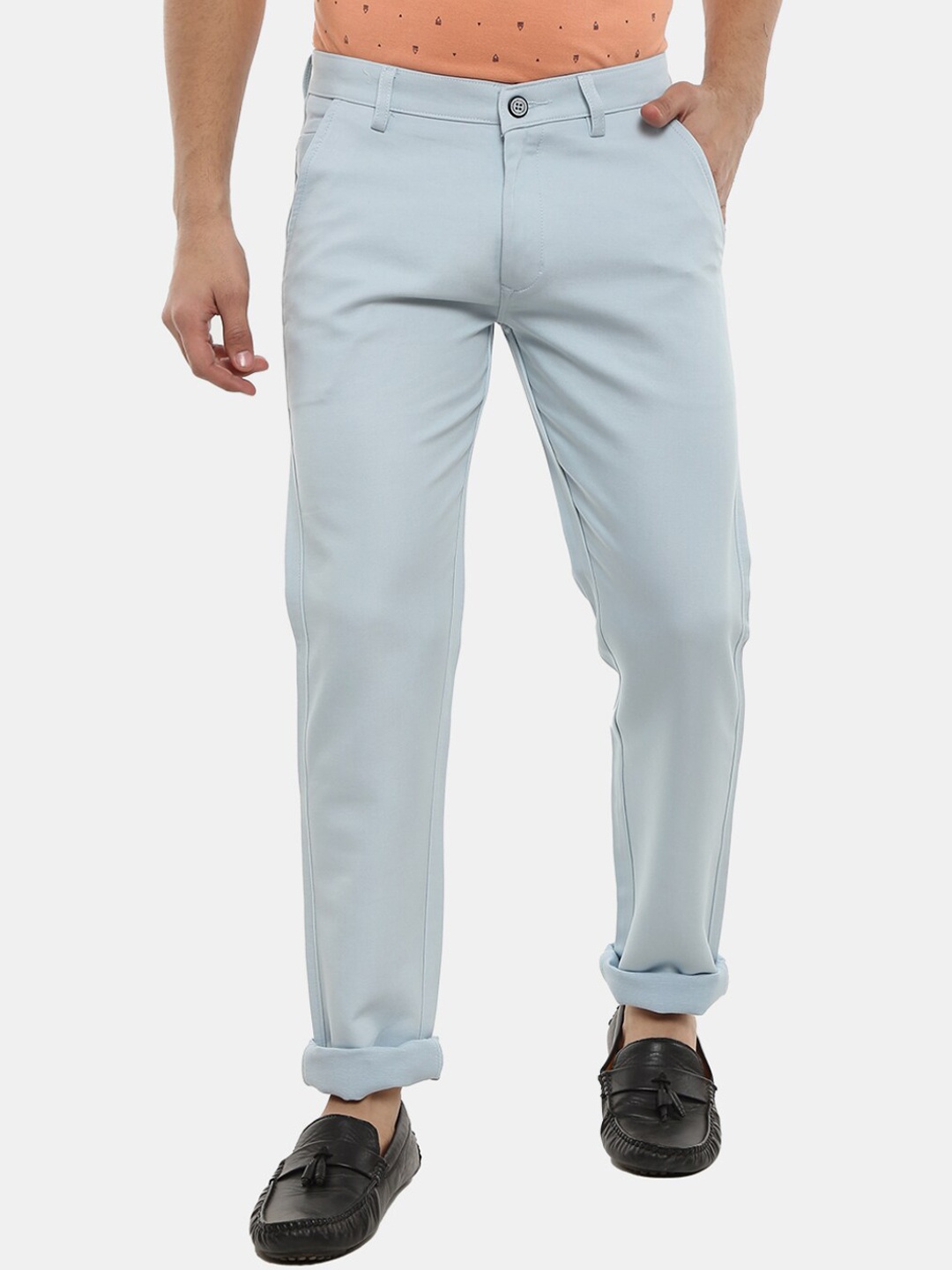 

V-Mart Men Blue Slim Fit Easy Wash Chinos Trousers