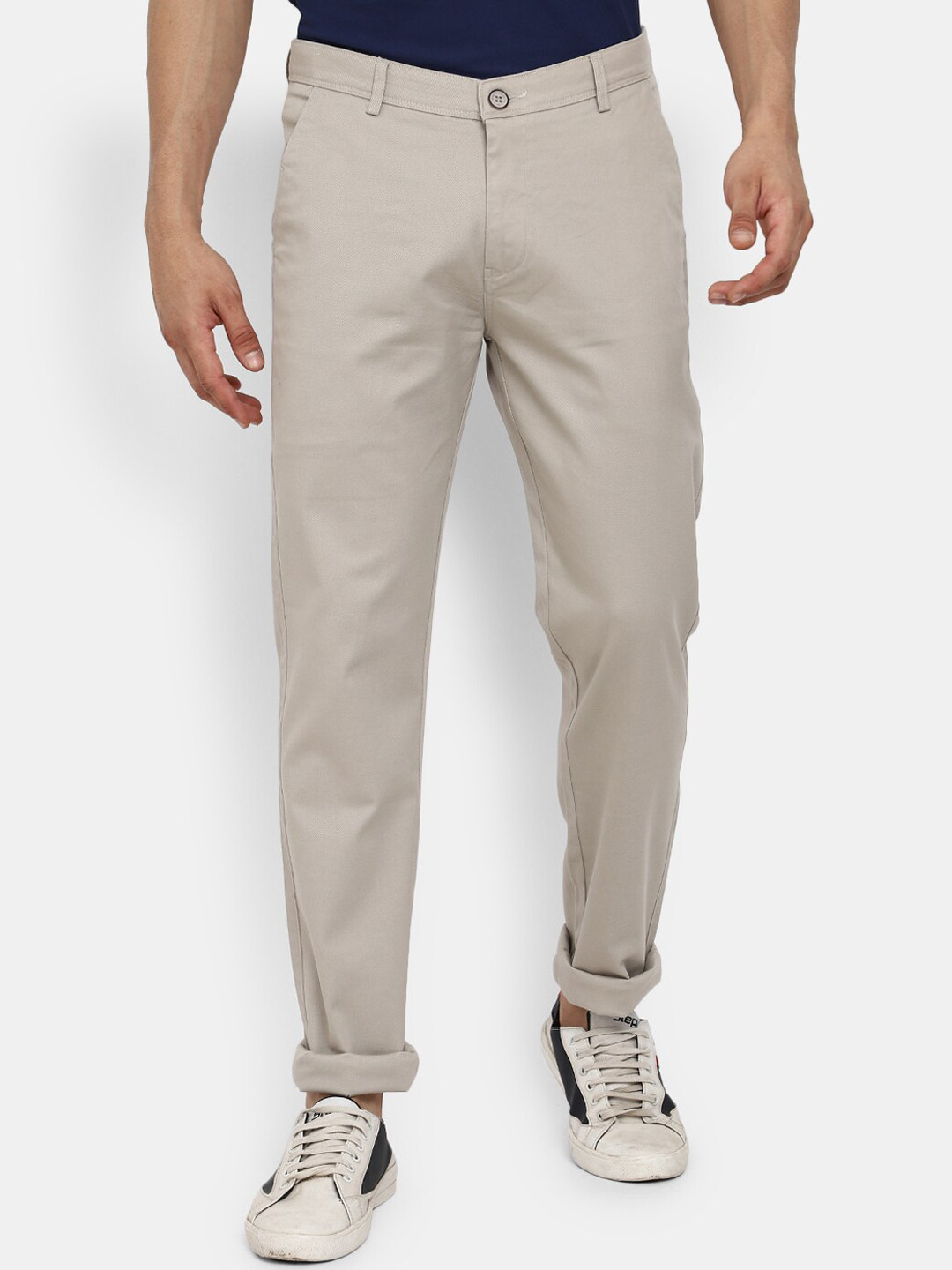 

V-Mart Men Brown Mid Rise Slim Fit Easy Wash Cotton Chinos Trousers