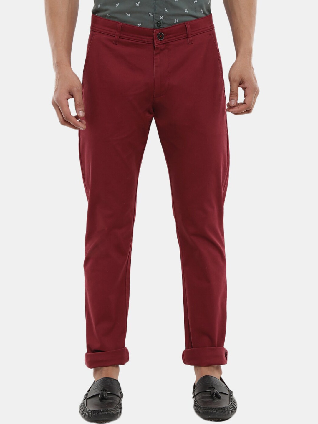 

V-Mart Men Maroon Slim Fit Easy Wash Cotton Chinos Trouser