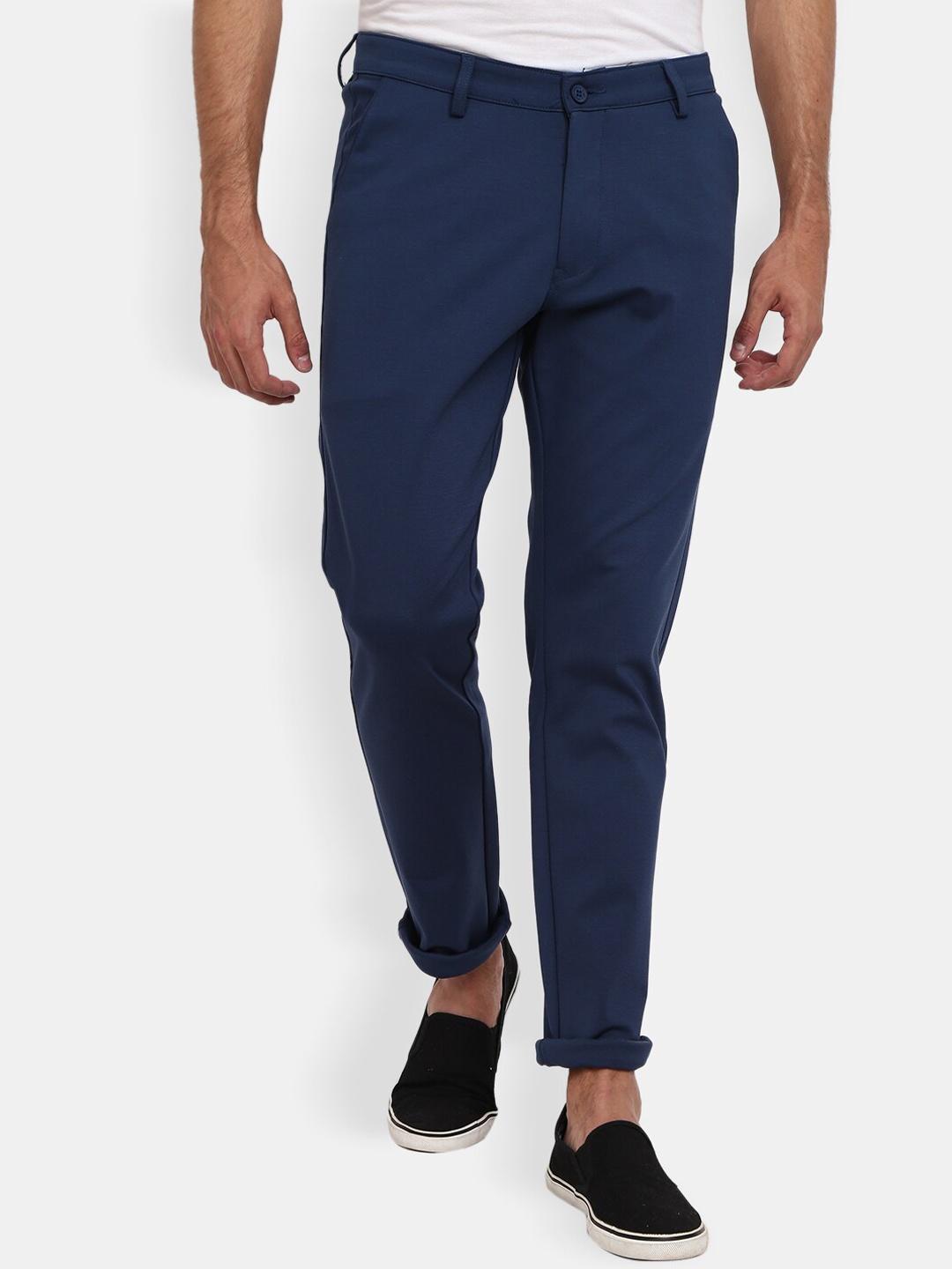 

V-Mart Men Blue Slim Fit Easy Wash Trousers
