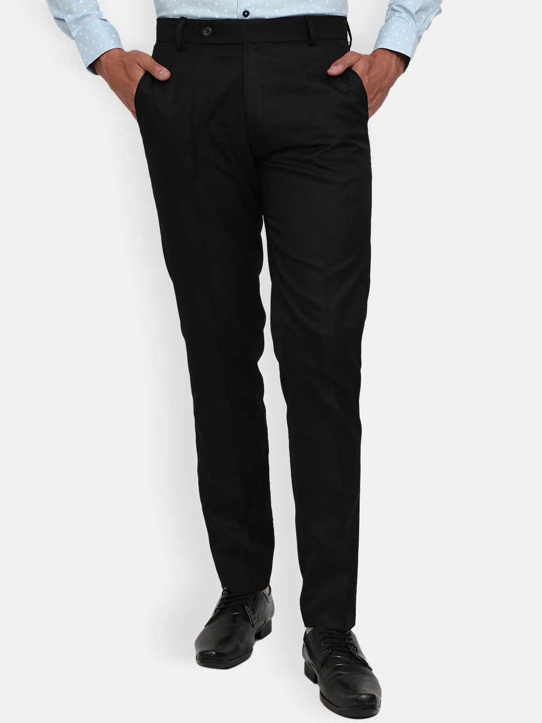 

V-Mart Men Black Slim Fit Easy Wash Formal Trousers