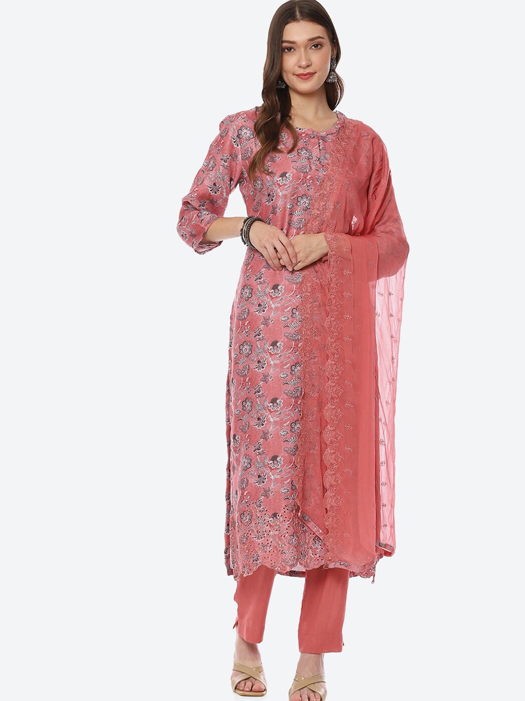 

Biba Pink Printed Unstitched Dress Material
