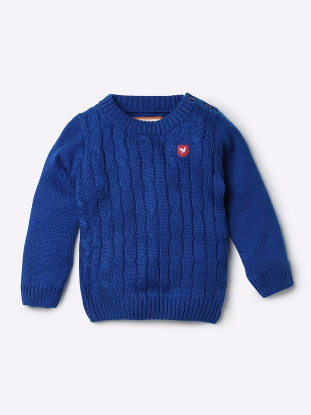 

612League Boys Blue Cable Knit Crop Pullover