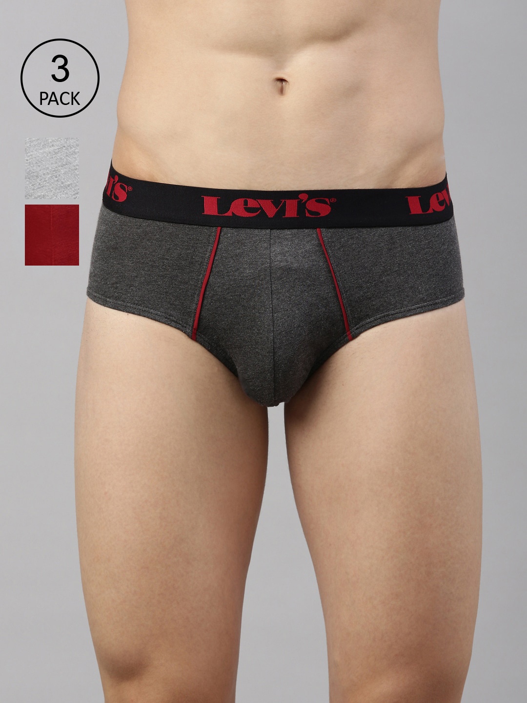 

Levis Men Pack of 3 Assorted Smartskin Technology Cotton Briefs with Tag Free Comfort #065