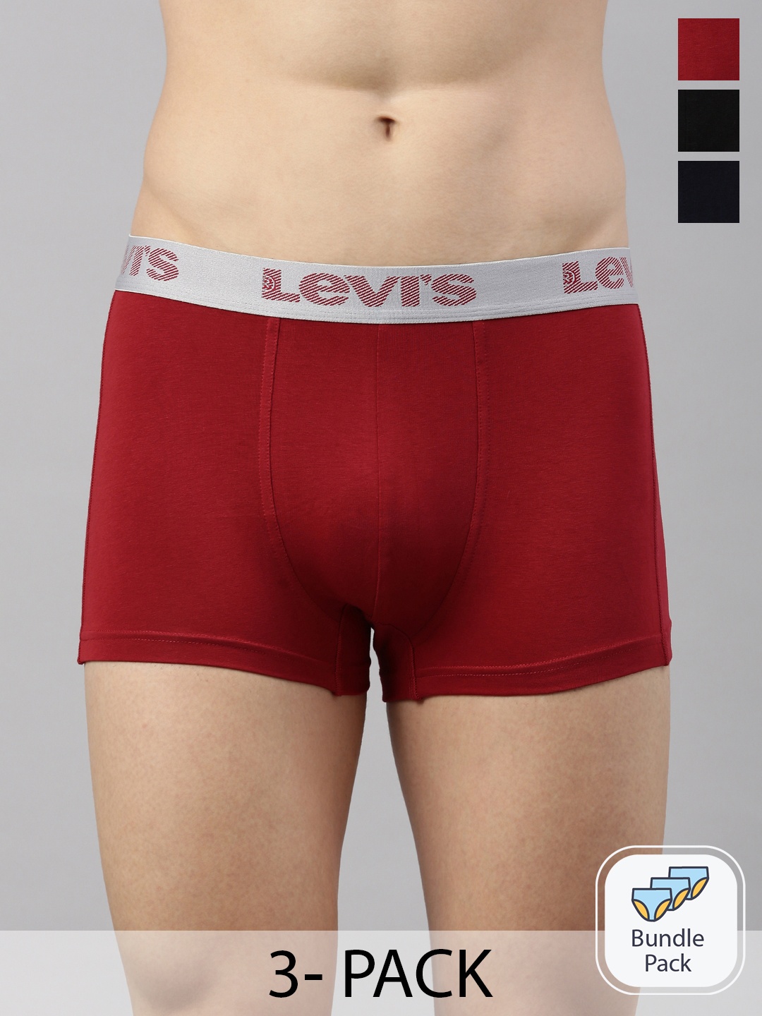 

Levis Men Pack of 3 Assorted Smartskin Technology Active Trunks with Tag Free Comfort #067