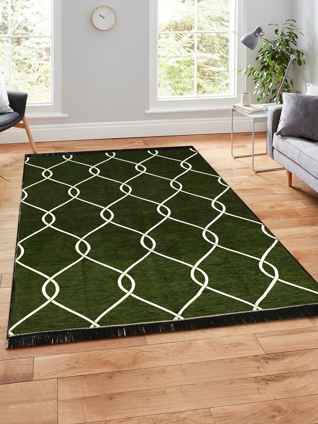 

MULTITEX Green & White Printed Carpet