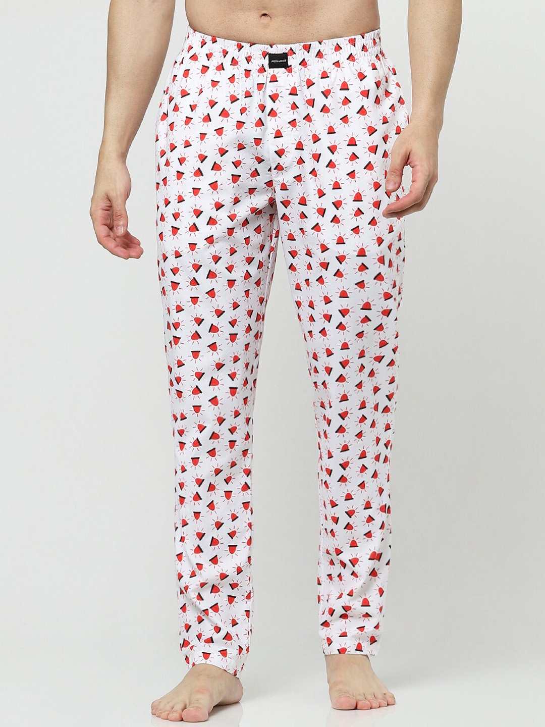 

Jack & Jones Men White Printed Cotton Lounge Pants