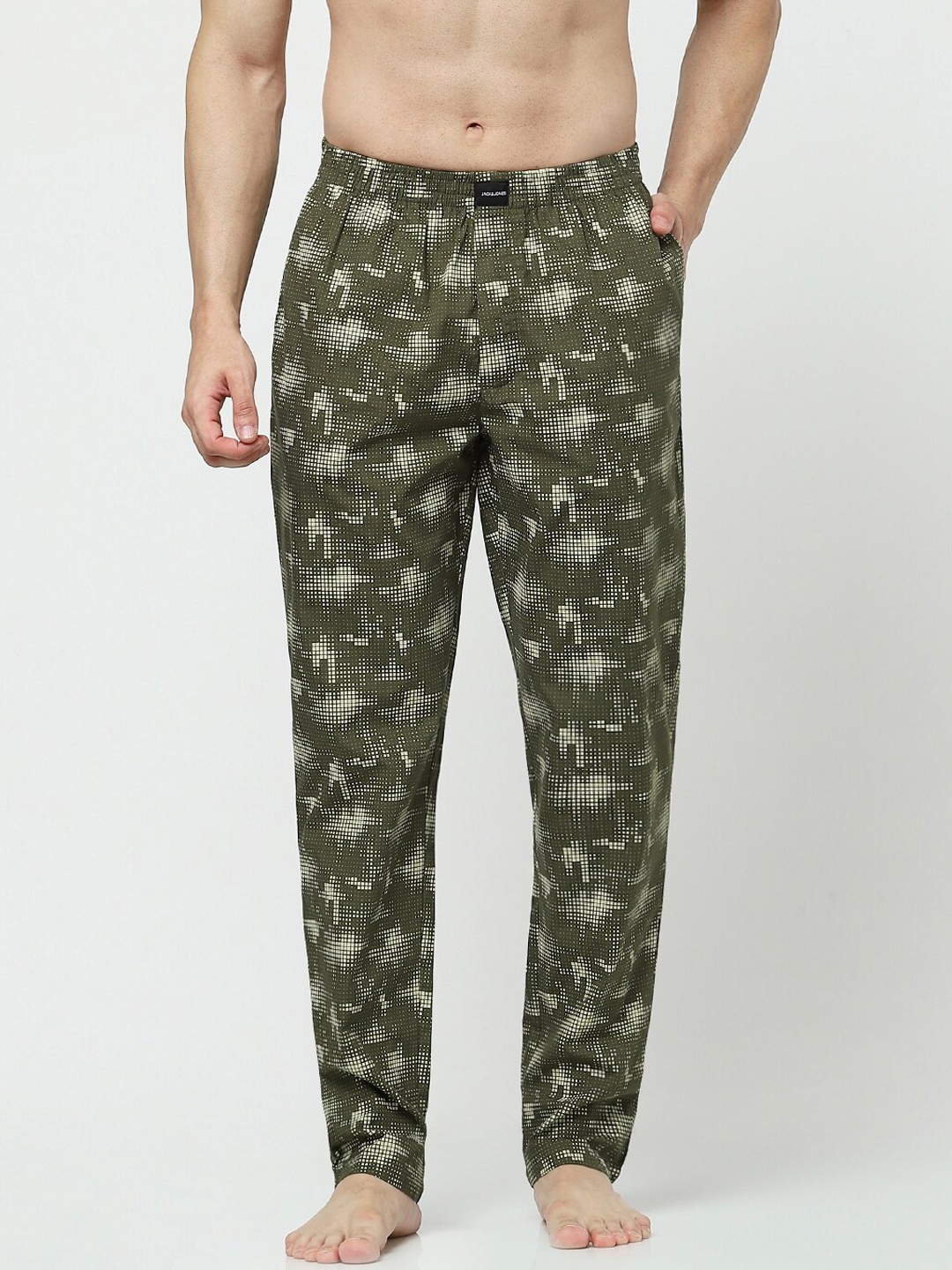 

Jack & Jones Men Printed Lounge Pants, Olive