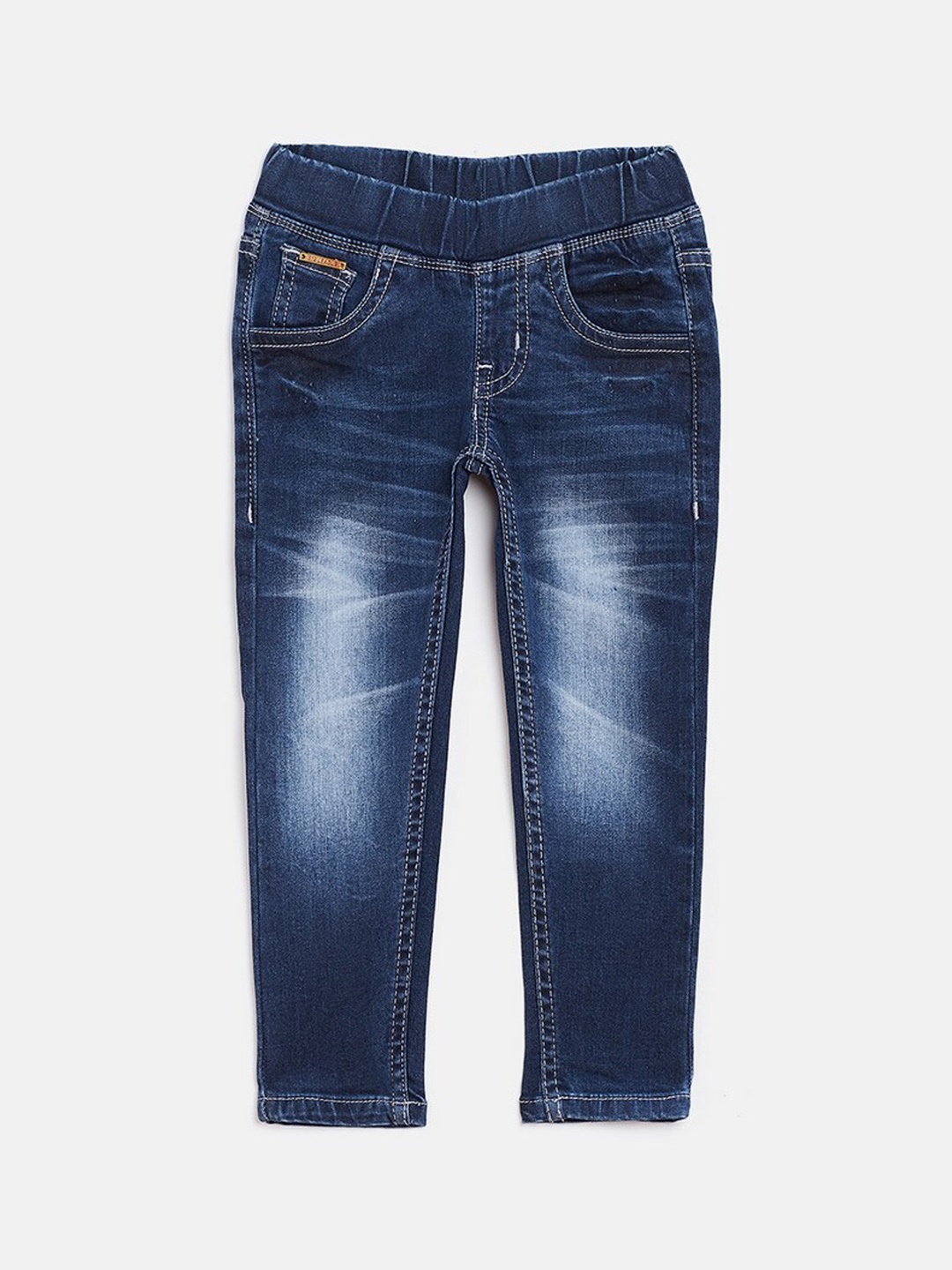 

612League Girls Blue Slim Fit Low Distress Heavy Fade Stretchable Jeans