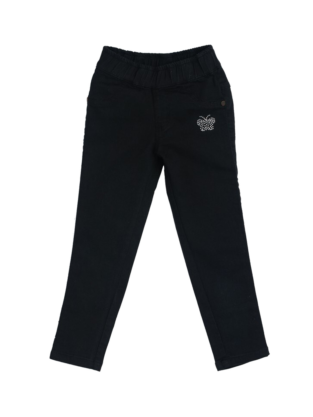 

612League Girls Black Slim Fit Low Distress Stretchable Jeans