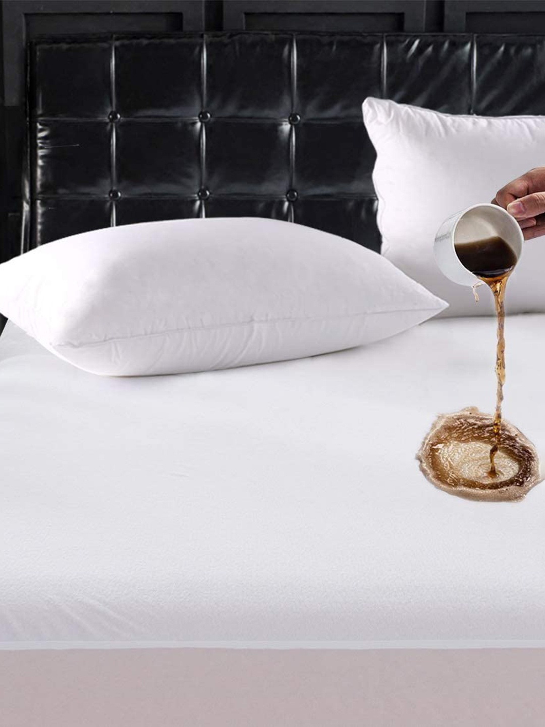 

Styleys White Solid Waterproof Terry Cotton Mattress Protector